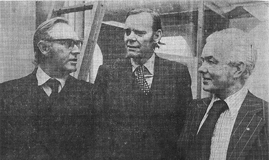 News article photo of A.J Vermeulen, Frank Helyar and Jim Fitzgerald