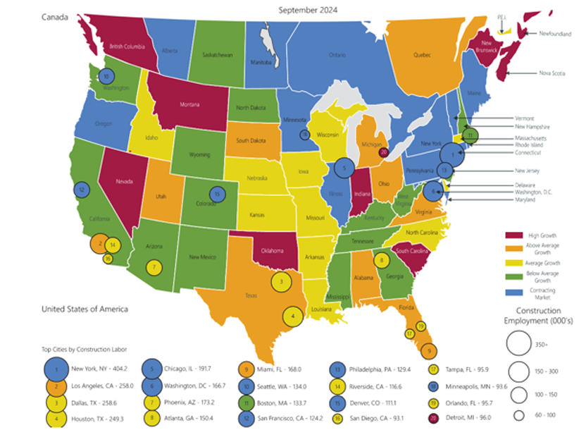 Labor Weather Map Q3 2024