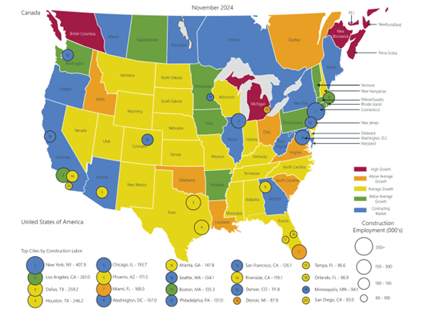 Labor Weather Map Q4 2024