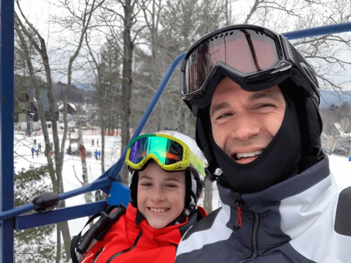 Zachary and Son Skiing