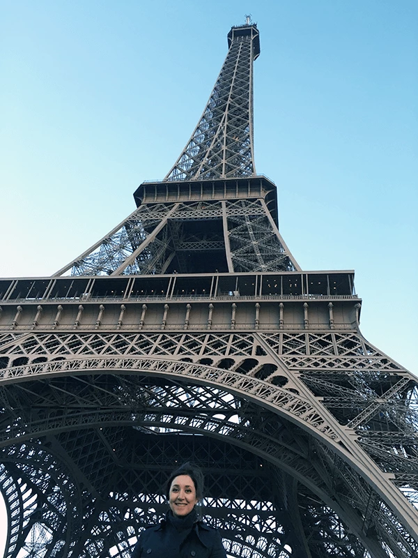Posing at the Eiffel Tower